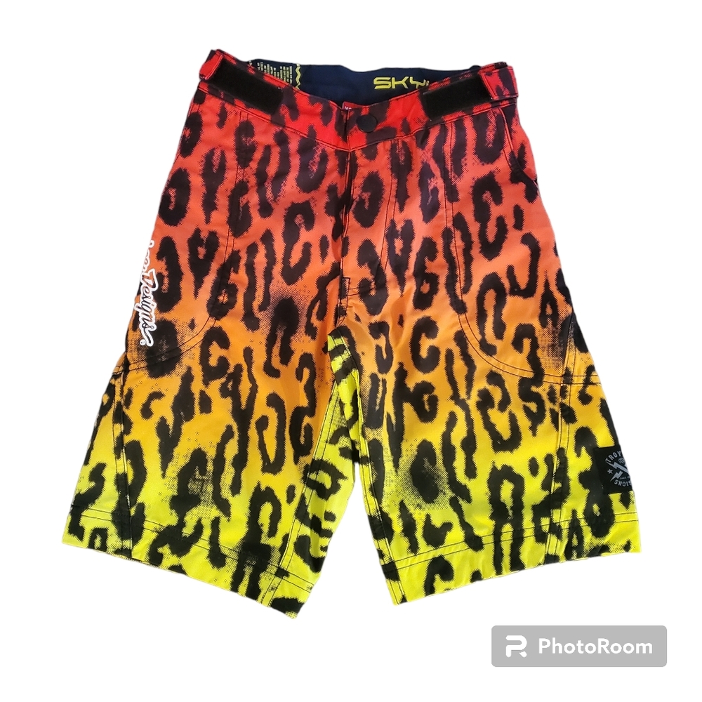 Orange and Yellow Leopard Print Board Shorts